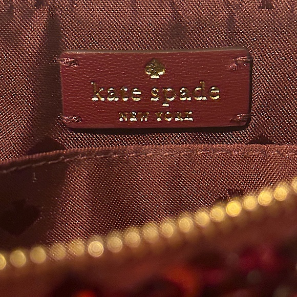Kate Spade ♠️ Kiki Convertible Sequin Wristlet (Deep Berry) - Picture 11 of 13